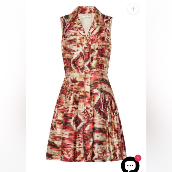 Oscar de la Renta Silk Mini Dress |Multicolor Sleeveless | 4 - Picture 1 of 8